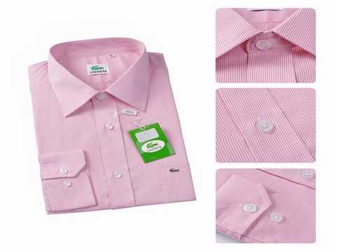 chemise lacoste rose homme